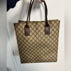 Gucci Beige and Brown Monogram supreme tote